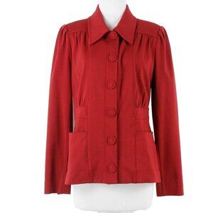 Cabi Spencer Jacket Women's Size Small Red Snap Closure Preppy Business Casual